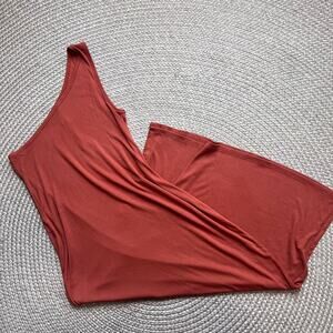 41 Hawthorn One Shoulder Midi Dress- Burnt Orange Sz XL
